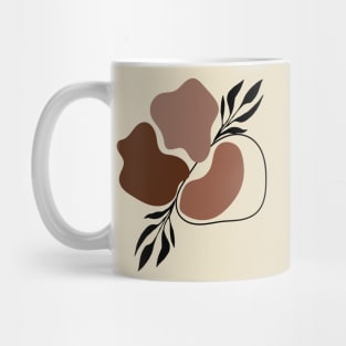 Modern Minimalist Simple Abstract Pastel Pink Black Leaf Art Mug